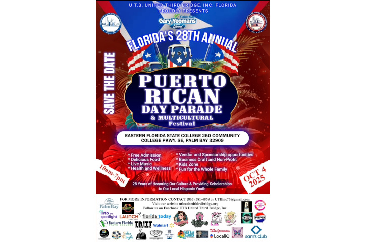 27th Annual Puerto Rican Day and Multicultural Festival Palm Bay Flyer
