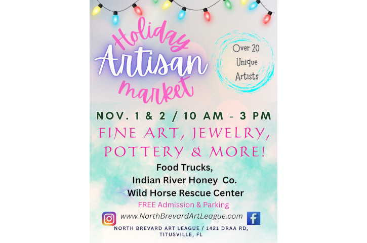 North Brevard Art League Holiday Artisan Market Flyer