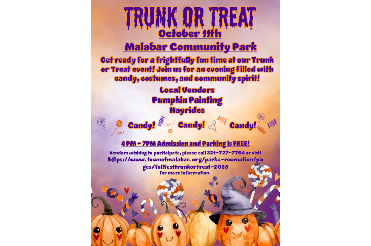Malabar Fallfest & Trunk or Treat Flyer