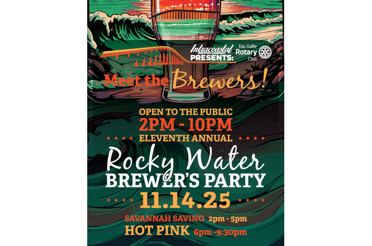 Rocky Water Welcome Brewers Party at Intracoastal Brewing Company Flyer